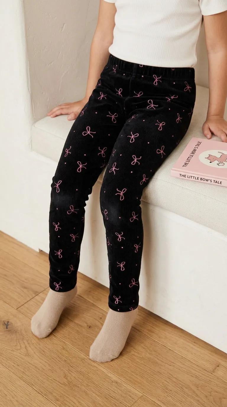 BOBSİ.CO Kız Çocuk 3'lü Pamuklu Fitilli Tayt Seti (3'lü Paket)